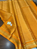 Sumangala , Pure Mysore Crepe Silk Saree with 100 Gsm Thickness with Beautiful Weaving and Rich Pallu with Blouse -SACHI001MSS