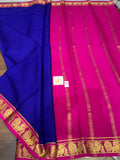 Mayuri , elegant Blue and Pink Combination Mysore Crepe Silk Saree for women -SACHI001BP