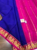 Mayuri , elegant Blue and Pink Combination Mysore Crepe Silk Saree for women -SACHI001BP