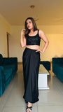 Designer Ready to wear drape skirt with crop top and crop jacket embellished with sequins and beads work-DP001RMS