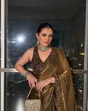 Glam Girl , Bollywood celebrity Space Silk sequins saree collection for women -TANVI001SS