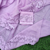 Lilly Lover , Lilac Shade Kota cutwork work saree with&nbsp; blouse for Women for Christmas 2025-DEEP001LS