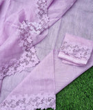 Lilly Lover , Lilac Shade Kota cutwork work saree with&nbsp; blouse for Women for Christmas 2025-DEEP001LS