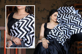 Black Beauty , Vidya Balan Inspired  Bollywood Replica Japan Satin Saree for women -TANVI001BR