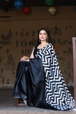 Black Beauty , Vidya Balan Inspired  Bollywood Replica Japan Satin Saree for women -TANVI001BR