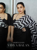 Black Beauty , Vidya Balan Inspired  Bollywood Replica Japan Satin Saree for women -TANVI001BR