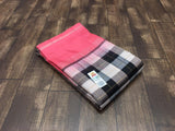 Vijayashree , Traditional  Black and white checks with Pink Borders and Pallu Kanjivaram Silk Saree for women -SACHI001BW