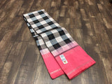 Vijayashree , Traditional  Black and white checks with Pink Borders and Pallu Kanjivaram Silk Saree for women -SACHI001BW