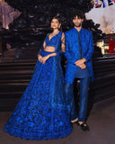 Beauty in Blue , Electric Blue Sequins Lehenga For Women-LASA001BL