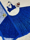 Beauty in Blue , Electric Blue Sequins Lehenga For Women-LASA001BL