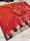Nagma , Pure Chanderi Handloom Katan Silk saree for Women-NAGMAOO1KS