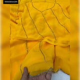 Lady Daisy ,Yellow Pure Georgette Saree with Cutdana Work all over -DF001YD