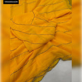 Lady Daisy ,Yellow Pure Georgette Saree with Cutdana Work all over -DF001YD