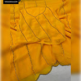 Lady Daisy ,Yellow Pure Georgette Saree with Cutdana Work all over -DF001YD