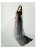 Yang Asha , Black beautiful designer sequins Saree Collection for women -TANVI001BS