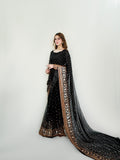 Yang Asha , Black beautiful designer sequins Saree Collection for women -TANVI001BS