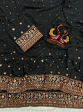 Yang Asha , Black beautiful designer sequins Saree Collection for women -TANVI001BS