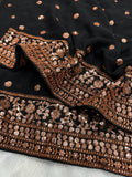 Yang Asha , Black beautiful designer sequins Saree Collection for women -TANVI001BS