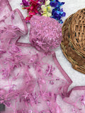 Pink Lady , beautiful Pink Net Saree with Sequins work -TANVI001PNS