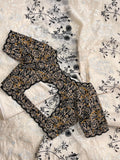 Black and White Pure Chanderi Cotton with Flower Embroidery on all over the saree-SSS001CBW