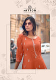 Orange Elegant Rayon Kurti with Palazzo Bottom for women -RG001RKE