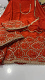 Orange shade Pure glass organza shirt with hand work -RIMP001SS