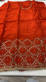 Orange shade Pure glass organza shirt with hand work -RIMP001SS