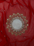 EXCLUSIVE 2 STYLES HAND WORKED, DRAPE SAREE ON FAUX GEORGETTE FABRIC WITH STITCHED BLOUSE-TANVI001RS