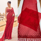 Diana Red , New Trending Bollywood Block Buster Red Sequins Georgette Saree for women -SATYA001RS