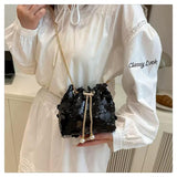 Black  sequins  Designer  Stylish Vey Classy Sequins  Potli Sling Bag -KJ001PBB