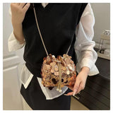 Rose Gold   sequins  Designer  Stylish Vey Classy Sequins  Potli Sling Bag -KJ001PBD