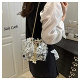 Silver  sequins  Designer  Stylish Vey Classy Sequins  Potli Sling Bag -KJ001PBE