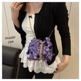 Purple  sequins  Designer  Stylish Vey Classy Sequins  Potli Sling Bag -KJ001PBC