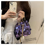 Purple  sequins  Designer  Stylish Vey Classy Sequins  Potli Sling Bag -KJ001PBC