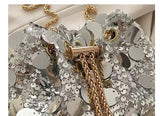 Silver  sequins  Designer  Stylish Vey Classy Sequins  Potli Sling Bag -KJ001PBE