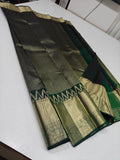 Tanmayi , elegant Pure kanchipuram silk saree handwoven with 2 g pure jari exclusive Bridal saree -SACHI001BBS