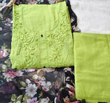 Hannah , Handcrafted Cotton Kurta Set with Chiffon Dupatta-DEEP001KS