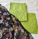 Hannah , Handcrafted Cotton Kurta Set with Chiffon Dupatta-DEEP001KS