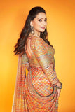 Bollywood Diva Madhuri Dixit Inspired Bollywood Replica Real Mirror Work Saree -SLC001YS