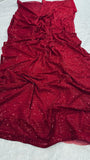 Raasati , Red Beautiful Sequins Saree for Women -SSS001RSW