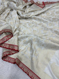 Parineeta , Traditional Indian Beauty Red and White Combination Saree for Women -MISS001RW