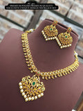 Snehalatha , Premium Matte Finish Temple Design Necklace Set for women -LUCK001TN