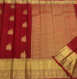Kanaka , Baarathi Design Pure Kanchipuram Silk Hand Woven 1G Pure Zari continuous butta rich pallu with blouse -SACHI001BD