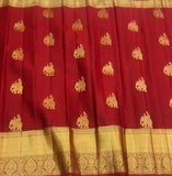 Kanaka , Baarathi Design Pure Kanchipuram Silk Hand Woven 1G Pure Zari continuous butta rich pallu with blouse -SACHI001BD