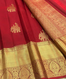 Kanaka , Baarathi Design Pure Kanchipuram Silk Hand Woven 1G Pure Zari continuous butta rich pallu with blouse -SACHI001BD