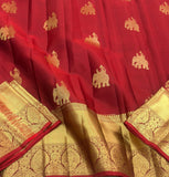Kanaka , Baarathi Design Pure Kanchipuram Silk Hand Woven 1G Pure Zari continuous butta rich pallu with blouse -SACHI001BD