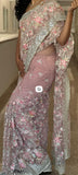 My Fair Lady , Pastel Pink Pure Net Fabric adorned with Heavy Parsi Emboidery and Original Mirror Work -21ETHNIC001PNS