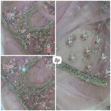 My Fair Lady , Pastel Pink Pure Net Fabric adorned with Heavy Parsi Emboidery and Original Mirror Work -21ETHNIC001PNS