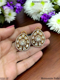 Mandakini , Gold Finish Moissanite Polki Earrings with Back clip for women -SIP001PM