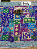 Yogita , elegant Chinon Digital Print Saree with Real Mirror work -DF001MW